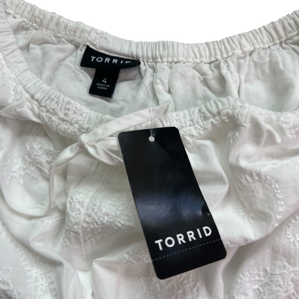 Torrid NWT 4X Elegant Midi Embroidered Voile White Dress Casual Wedding - Picture 7 of 16